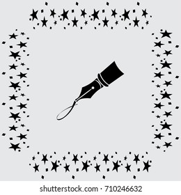 Pen icon, writing sign vector illustration
