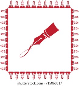 Pen icon, writing sign vector illustration