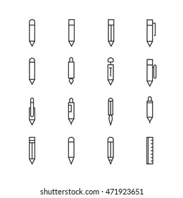 pen icons, bold line