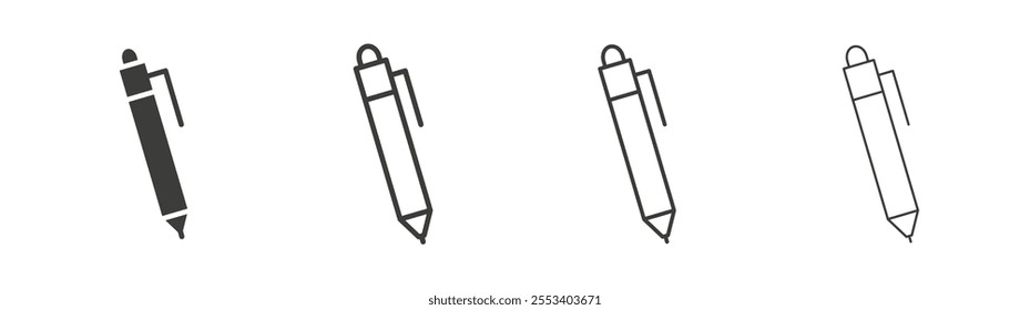 Pen icons collection. vector set in black color