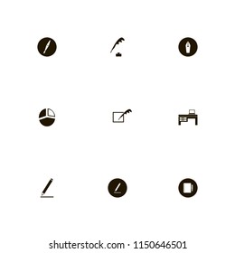 pen icons. fountain pen, pen ink, notebook pencil and pencil vector icons set