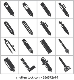 pen icons,  painting tools icons set