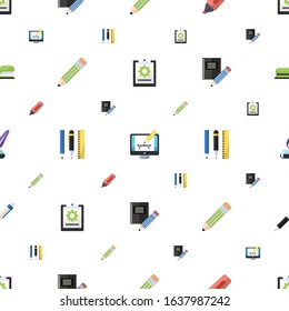 pen icons pattern seamless. Included editable flat project, Webdesign, Marker, Pencil, Drawing tools, Stationery, Inkwell, Pen, Stapler icons. pen icons for web and mobile.