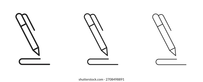 Iconos de pluma. Colección de ícono de Vector perfecto de píxeles