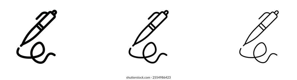 Pen icons in tree different stroke sizes