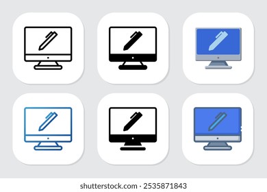 Iconos de pluma con varios estilos de diseño