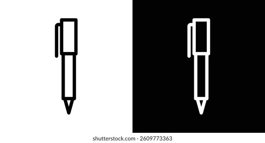 Pen icons vector set in stroke line style