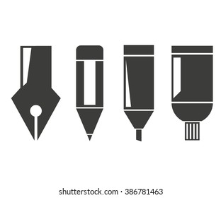 pen icons, writing tools