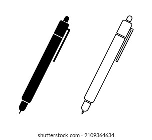 Pen icon.Simple line pen icon isolated on white background.Whrite icon.Pen symbol,logo.