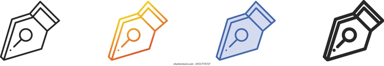 pen icon.Thin Linear, Gradient, Blue Stroke and bold Style Design Isolated On White Background