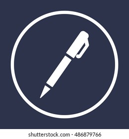 Pen  icon,vector.  Flat design.