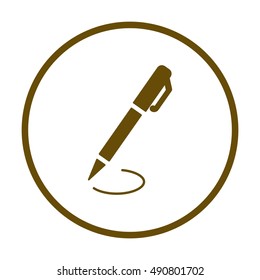 Pen  icon,vector.  Flat design.