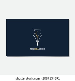 PEN IDEA LOGO DESIGN VECTOR