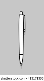 Pen for identy design on white background. Thin line pen.