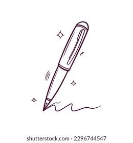 Pen illustration. Hand drawn icon. Hand Drawn Vector Illustration