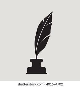 pen and ink bottle vector symbol sign, flat icon