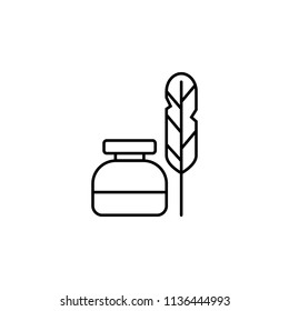 pen and ink. Element of education icon for mobile concept and web apps. Thin line pen and ink can be used for web and mobile on white background