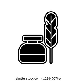 pen and ink icon. Element of education for mobile concept and web apps icon. Glyph, flat icon for website design and development, app development