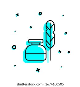 pen and ink icon. Simple thin line, outline, glyph, flat vector of education icons for ui and ux, website or mobile application