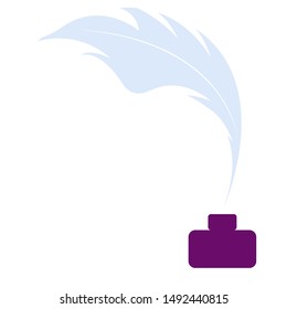 Pen and ink icon, vector art illustration.