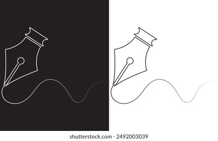 pen ink icon vector .isolated on white and black background vector illustration. EPS 10