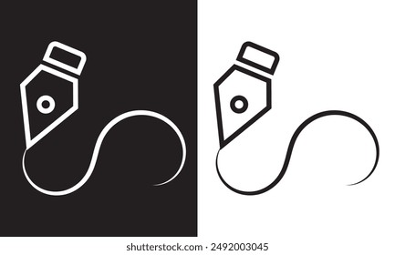 pen ink icon vector .isolated on white and black background vector illustration. EPS 10