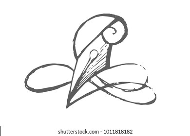 pen with ink isolated on white background.Doodle