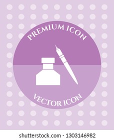 Pen & Ink pot Icon for Web. Application, Software & Graphic Design.
