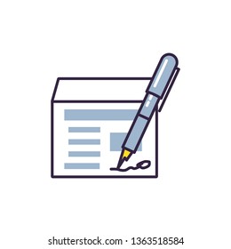 pen ink write with document