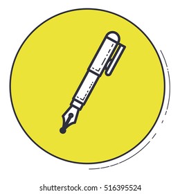 Pen inside green button design