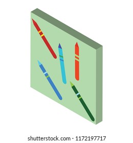 Pen isometric left top view 3D icon