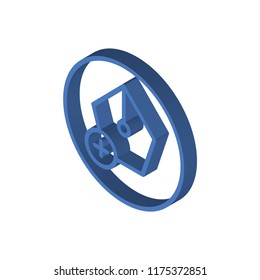 Pen isometric left top view 3D icon