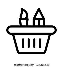 Pen Jar Vector Line Icon