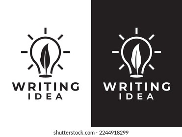 Brieffreund und Lampe, Vektorgrafik. Idee, intelligentes Logo.