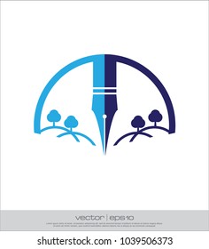 pen landscape logo template