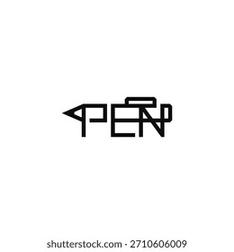 Pen letters logo typographic design.