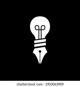Stift mit Light Bulb, kreative Idee für Unternehmen und Bildung Vektorgrafik Logo Vorlage Illustration Design. 