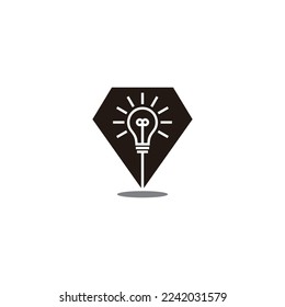 pen light bulb smart symbol logo vector 