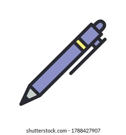 Pen line and fill style icon design, Tool write office object instrument equipment draw art and learn theme Vector illustration