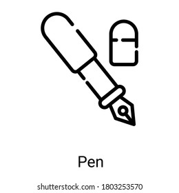 pen line icon isolated on white background