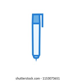 Pen line icon - pen outline vector blue