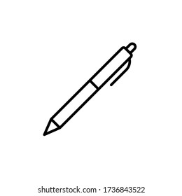 Pen line icon. Pencil and sign, education symbol. logo. Outline design editable stroke. For yuor design. Stock - Vector illustration