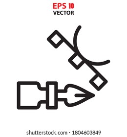 Pen line icon vector. Design tools icon concept for app or website. Eps 10 vector illustration.
