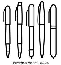 Pen line icon, vector outline logo isolated on white background