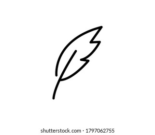 Icono de línea de lápiz. Símbolo vectorial en estilo plano y a la moda sobre fondo blanco. Canto de pluma para el diseño.