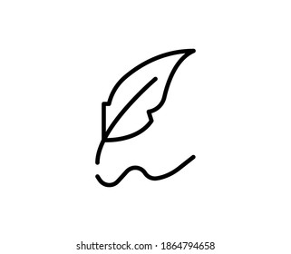 Pen line icon. Vector symbol in trendy flat style on white background. Pen sing for design.