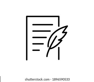 Pen line icon. Vector symbol in trendy flat style on white background. Pen sing for design.