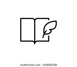 Pen line icon. Vector symbol in trendy flat style on white background. Pen sing for design.