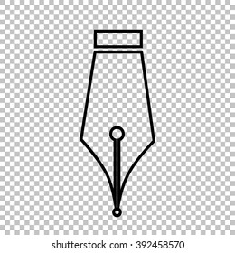 Pen line vector icon on transparent background
