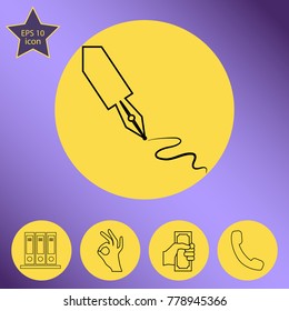  pen line vector icon.Flat design style.